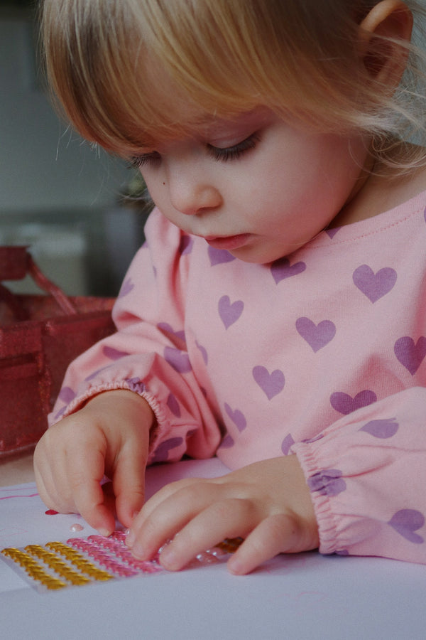 Gemstone &amp; Tattoo Set Heart Mix