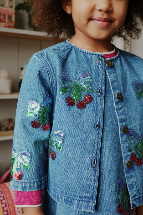 Magot denim shirt Amarena sequins