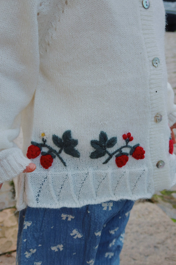 Minia Ruffle Cardigan Bright White