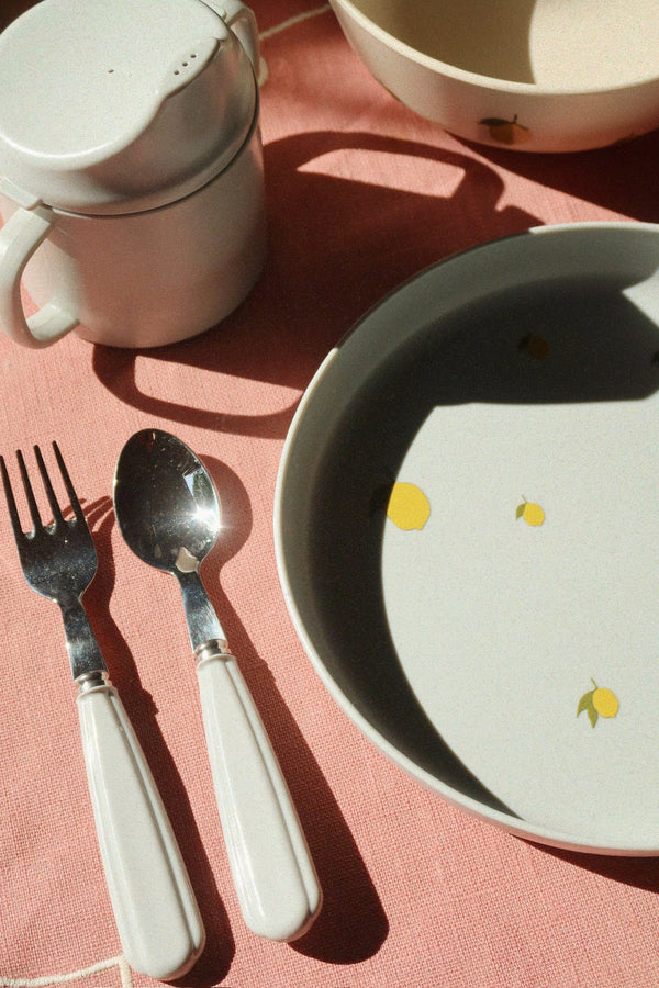 8-pack children's cutlery set cream / onyx