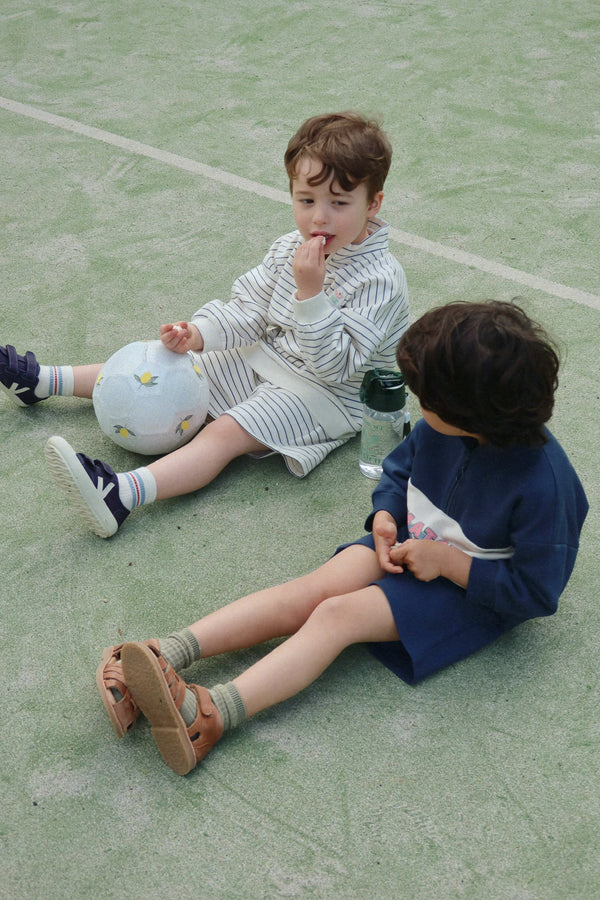 Lou Flintstone Stripe sweat shorts