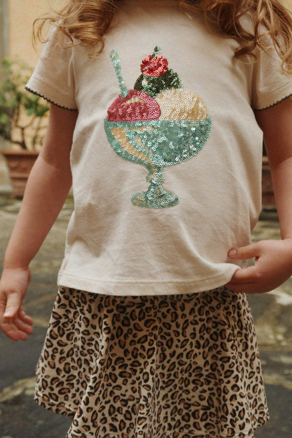 Famo Buttercream puff-sleeved T-shirt
