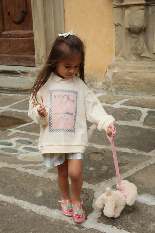 Spotty long sleeve polo Buttercream