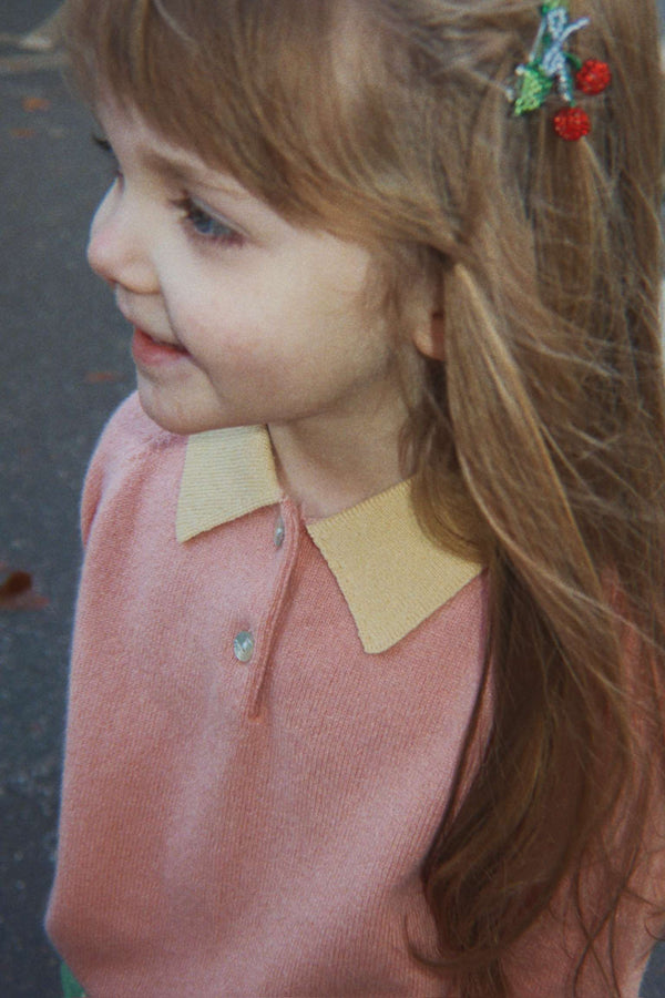 Konges Sløjd Polo Basi Mellow Rose – Kragen-Detail