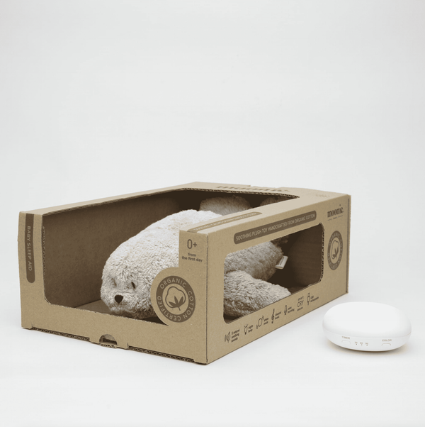 Moonie Humming Seal Gray – rosa Rauschen als Einschlafhilfe