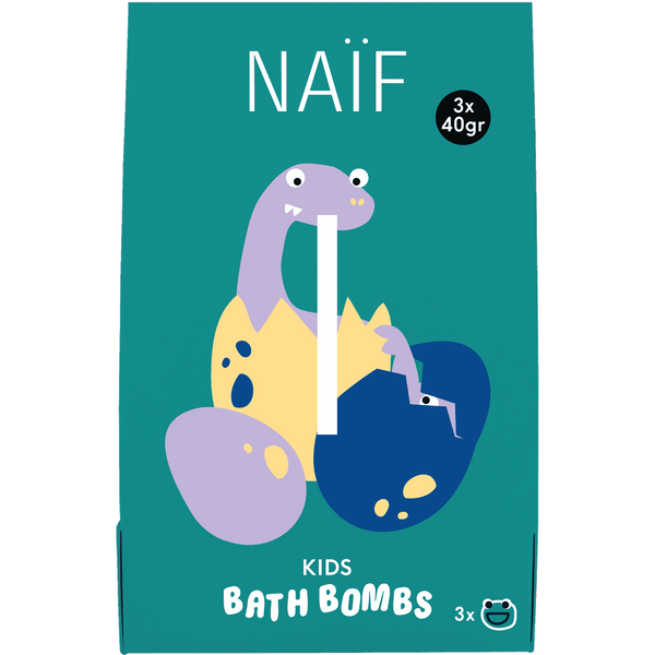 Naïf sprudelnde Badekugeln für Kinder, 3 × 40 g im Set