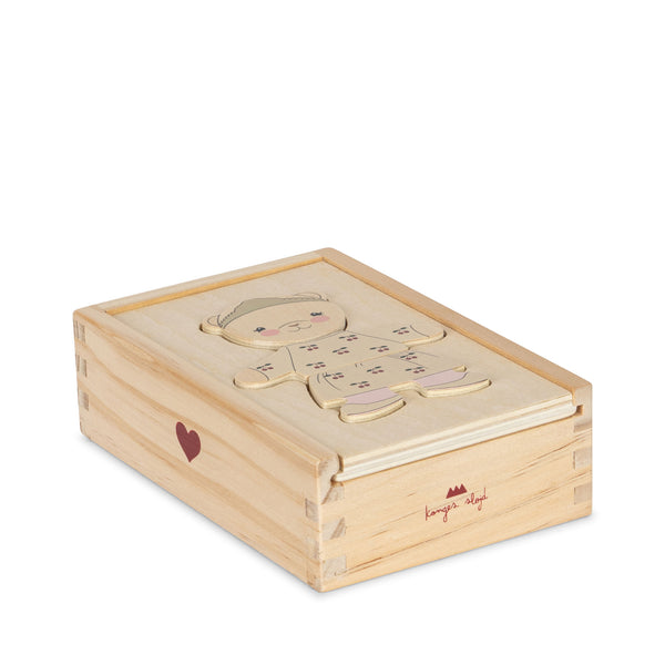 Wooden Puzzle Teddy Dress Up Dusty Pink