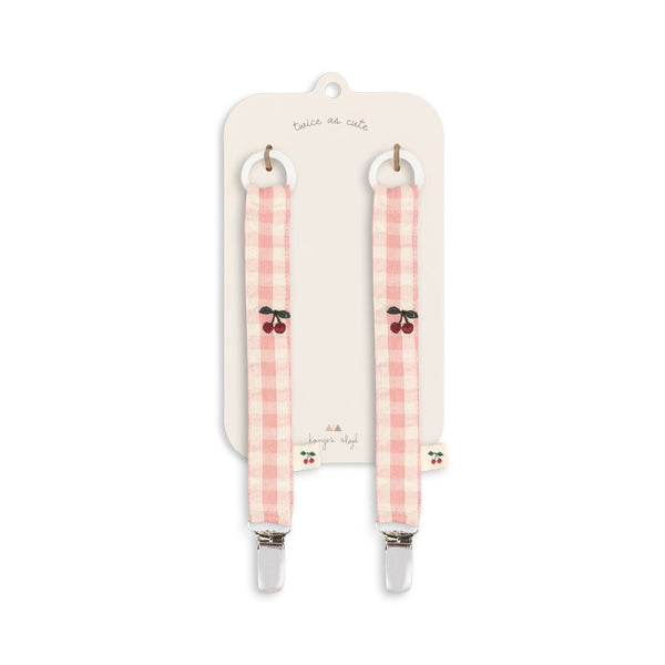 Lot de 2 attache-sucettes Powder Pink Check