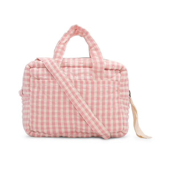 Sac à langer pour poupée Carreaux Rose Poudré