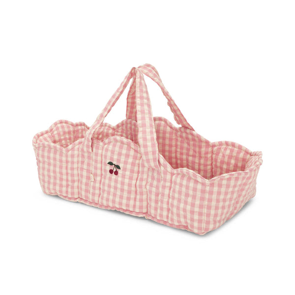 Puppen-Tragewanne Powder Pink Check