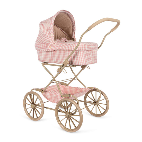 Doll's Pram (Pram) Powder Pink Check