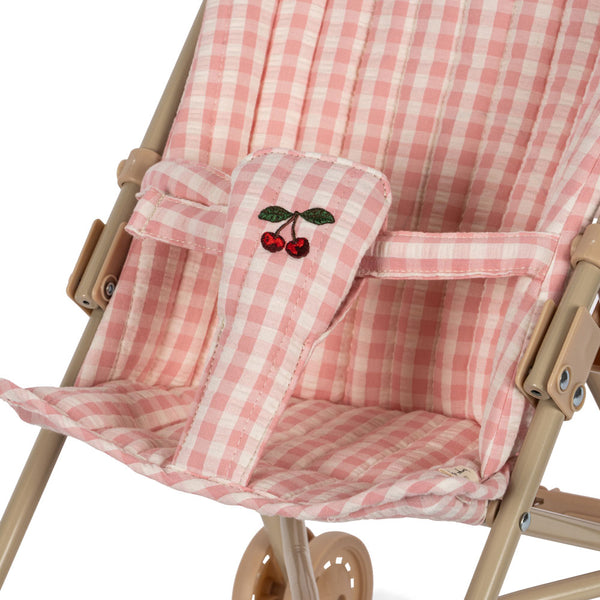 Dolls Pram Powder Pink Check