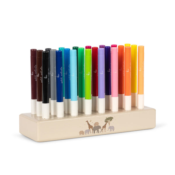 Felt-tip pens in FSC wooden block Safari