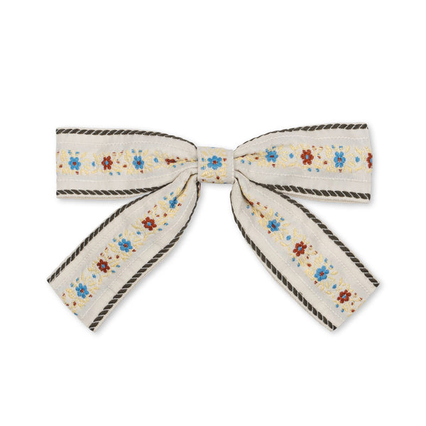 Ribbon Bow Hair Clip Beige