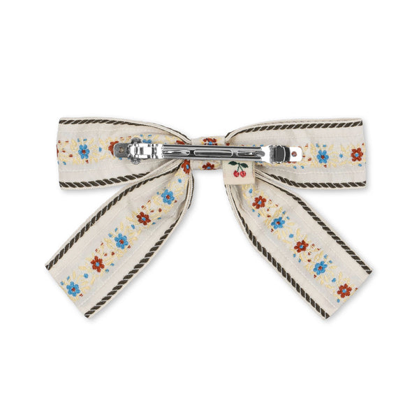 Ribbon Bow Hair Clip Beige