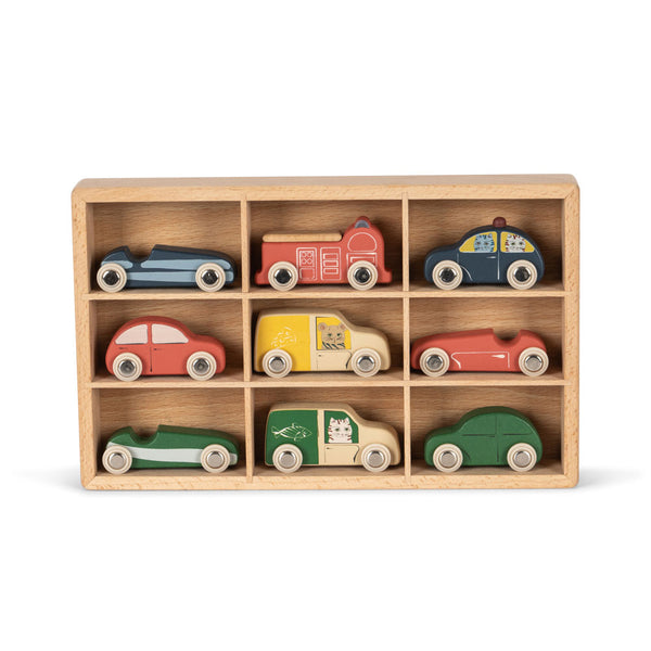 9 pcs. Mini wooden cars Multi