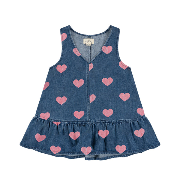 Robe en jean Magot Bon Coeur Rose