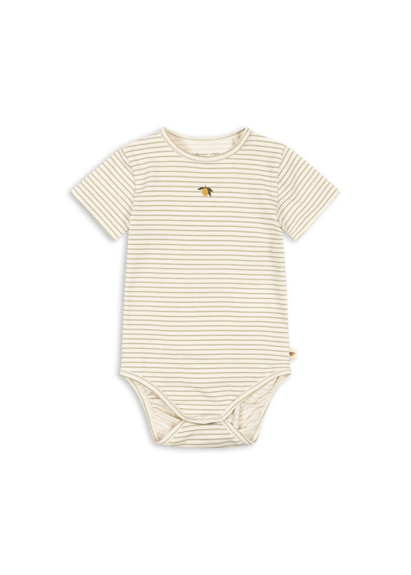 Basic short-sleeved bodysuit Tea Stripe