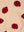 Close-up of Jody Teddyjacke fabric featuring red ladybug patterns on soft beige fleece.