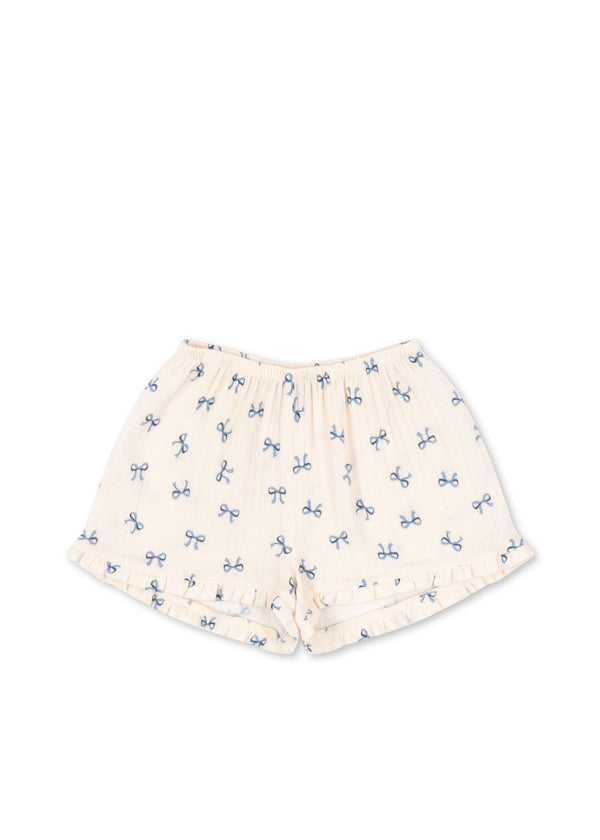Coco Muslin Shorts Bow Bleu