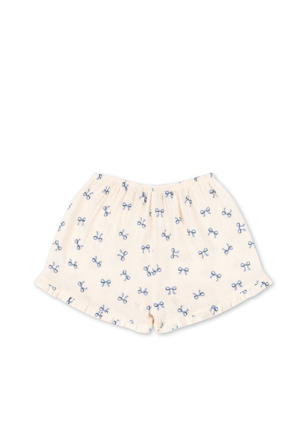 Coco Muslin Shorts Bow Bleu