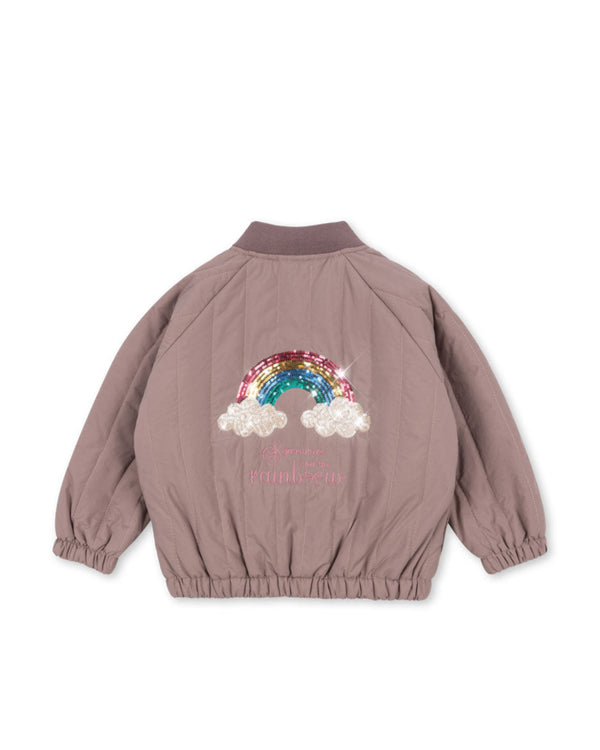 Juno Sequin Bomber Jacket Twilight Mauve