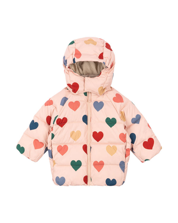 Nuka warm puffer jacket Coeur Rose Coloré