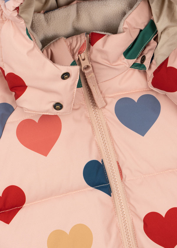 Nuka warm puffer jacket Coeur Rose Coloré