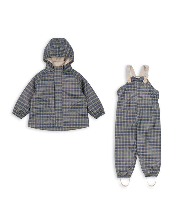 Palme Ruffle Rain Set Laurel Blue Check