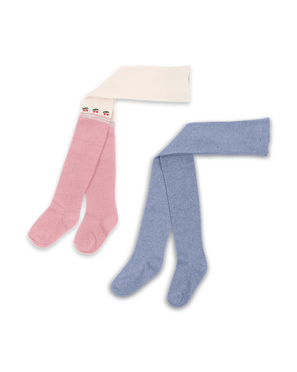 2-Pack Cherry Tights Purple / Pink Dolphine