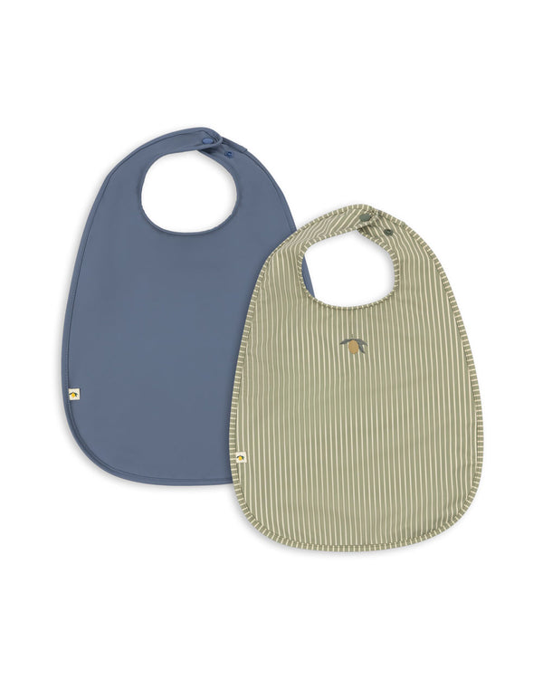 2-Pack Bibs Tea Stripe / Flint Stone