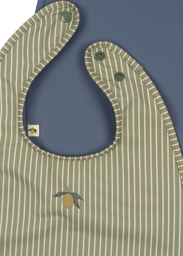 2-Pack Bibs Tea Stripe / Flint Stone
