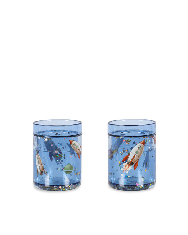 2-Pack Glitter Drinking Cups Outerspace