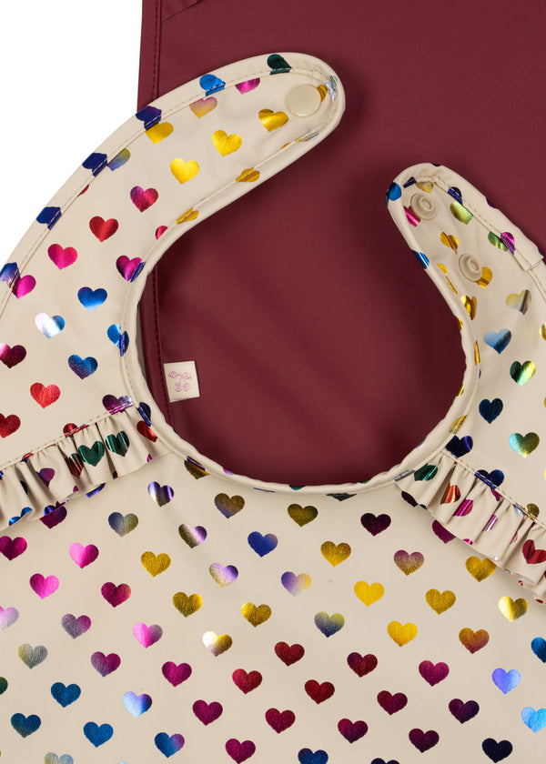 2-Pack Glitter Bibs Coeur Glitter / Sangria