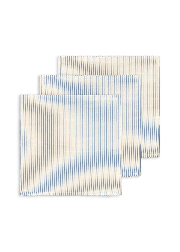 3-Pack of Muslin Cloths Stripe Bluie