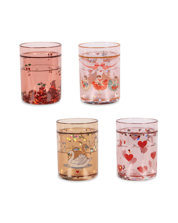 4-Pack Glitter Drinking Cups Rose Multi