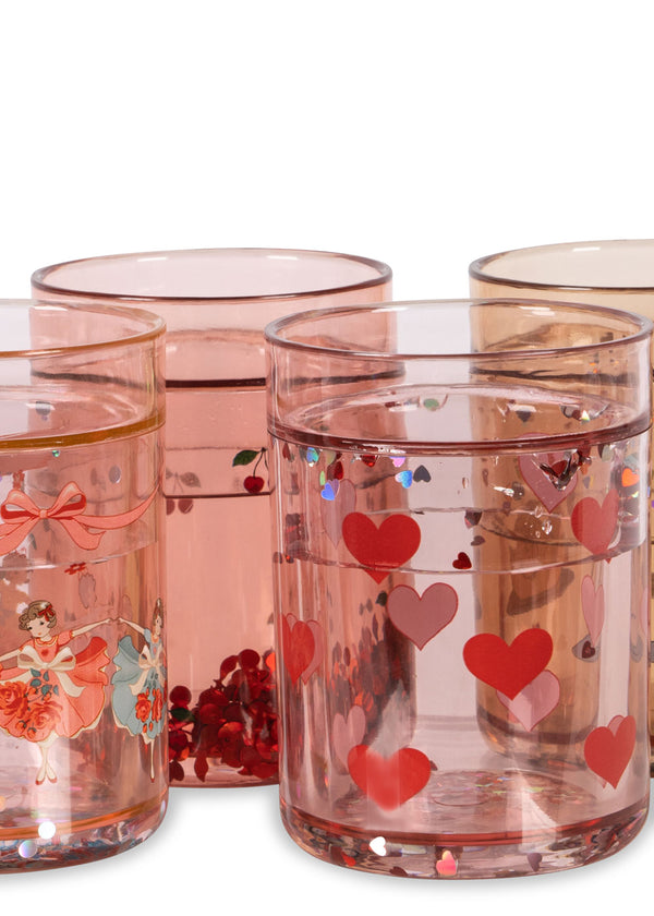 4-Pack Glitter Drinking Cups Rose Multi