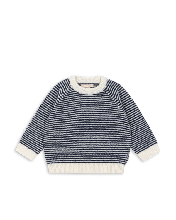 Berle knitted sweater Ensign Blue/ Buttercream