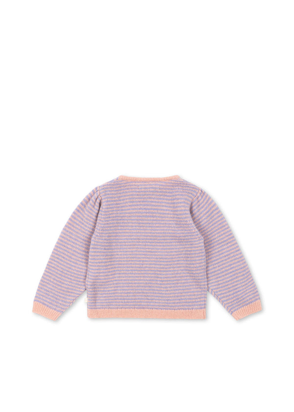 Berle knitted sweater with puff sleeves Purple / Pink Delphine