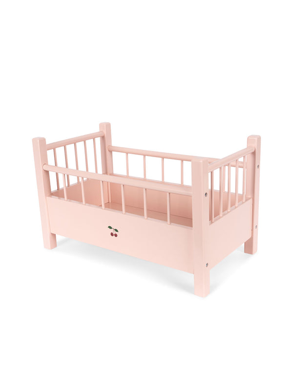 Wooden doll bed pink FSC