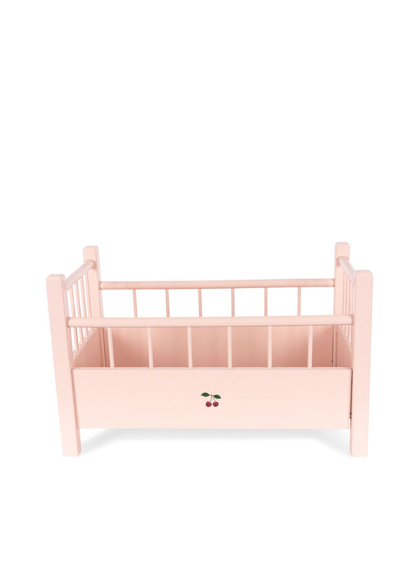 Wooden doll bed pink FSC