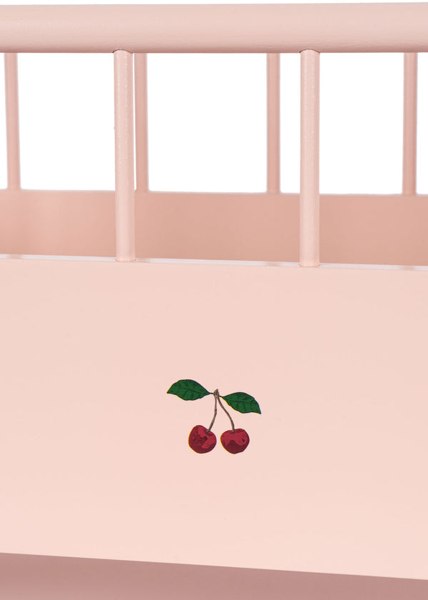 Wooden doll bed pink FSC