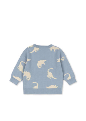 Breites Rippbündchen am Lapis Strickpullover Dino Mist von Konges Sløjd