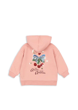 Kapuze und Reissverschluss des Lou Sweatshirts Mellow Rose