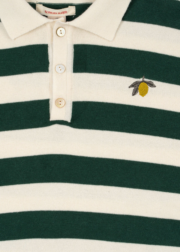 Manis Knitted Polo Shirt Pine Grove Stripes
