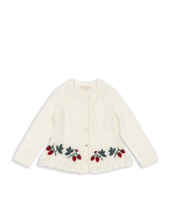 Minia Ruffle Cardigan Bright White