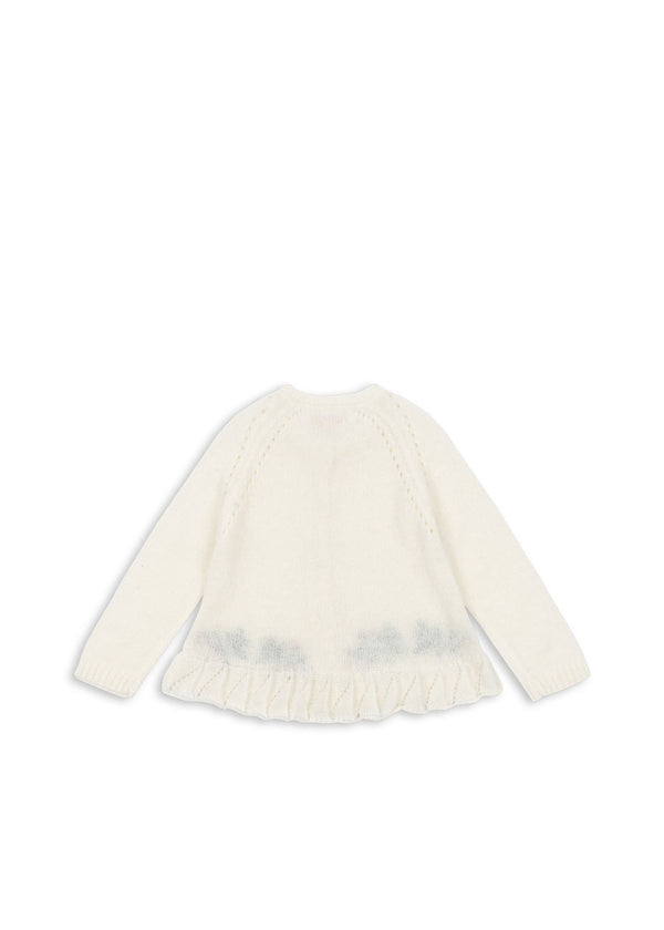 Minia Ruffle Cardigan Bright White