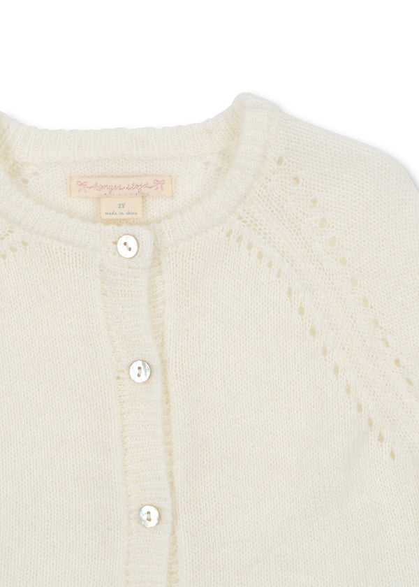 Minia Ruffle Cardigan Bright White