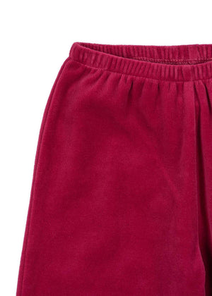 Samtstruktur der Velou Hose Sangria im Detail
