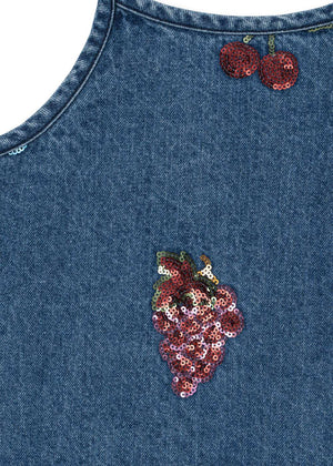 Konges Sløjd Jeans-Trägerkleid Vitamins aus GOTS-Bio-Baumwolle